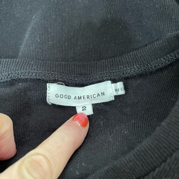 Good American Women's Rouched Tank Top Black Size 2 - Picture 12 of 13